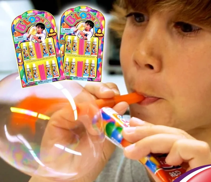 JA-RU Bloonies Magic Plastic Bubble Balloon Variety Pack 8 Tubes