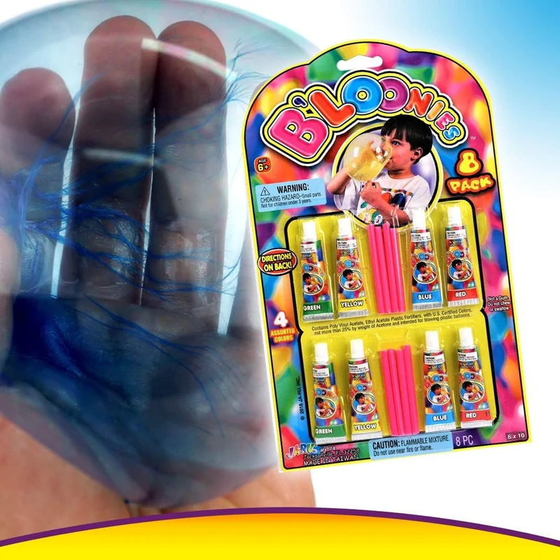 JA-RU Bloonies Magic Plastic Bubble Balloon Variety Pack 8 Tubes