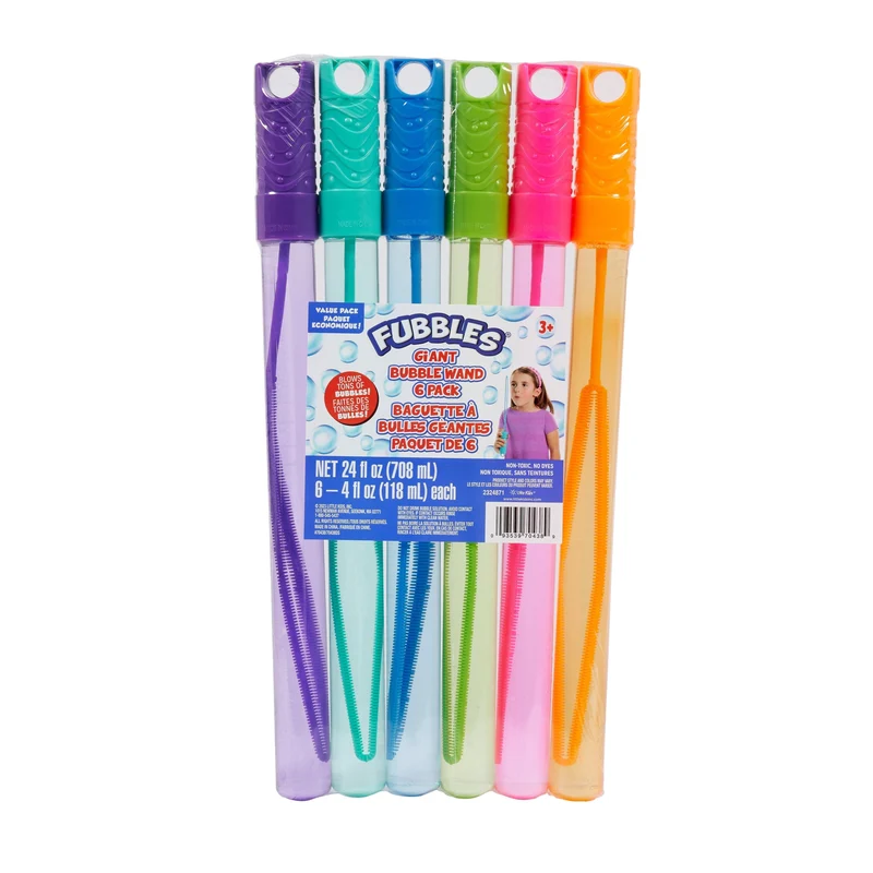 Fubbles Giant Bubble Wand 6-Pack with 4oz Bubble Solution