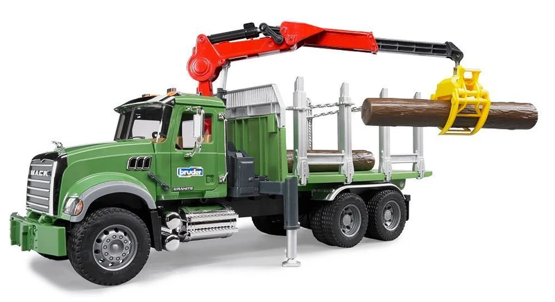 Bruder 02824 Mack Granite Timber Truck with Crane and Logs