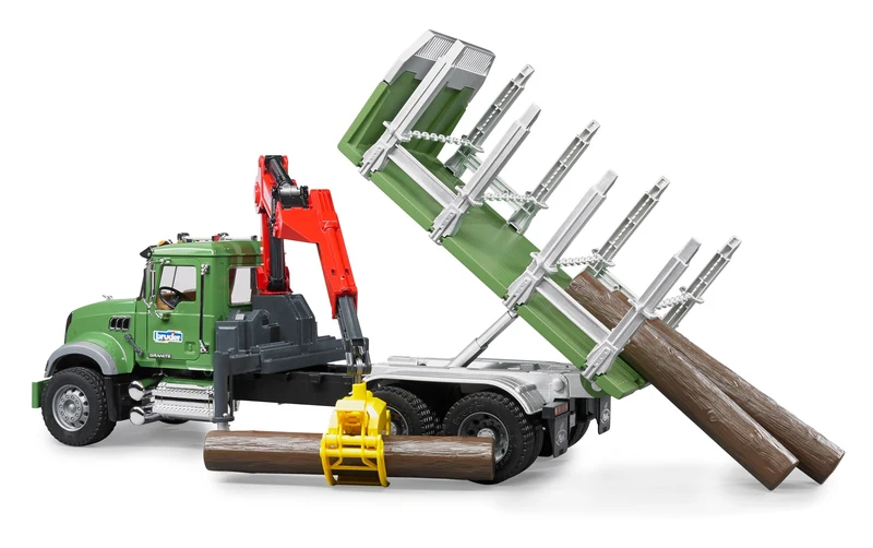 Bruder 02824 Mack Granite Timber Truck with Crane and Logs