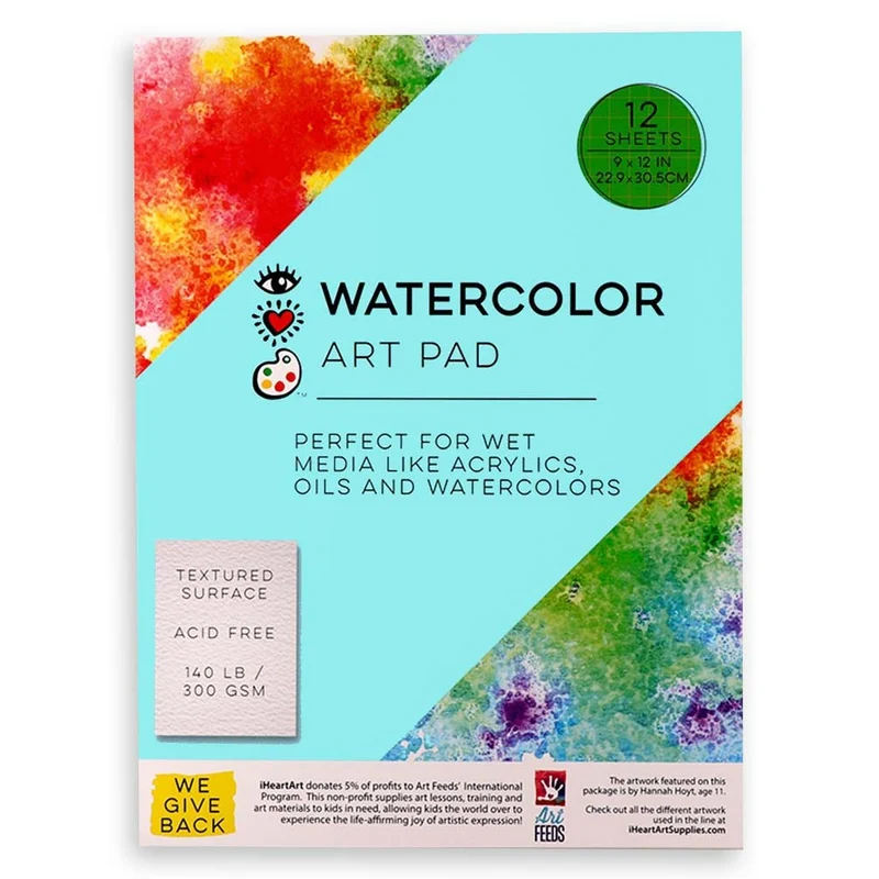 iHeartArt Watercolor Art Pad 9in x 12in 12 Sheets