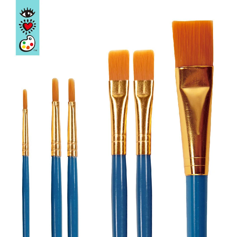 Bright Stripes 6 Paint Brush Set