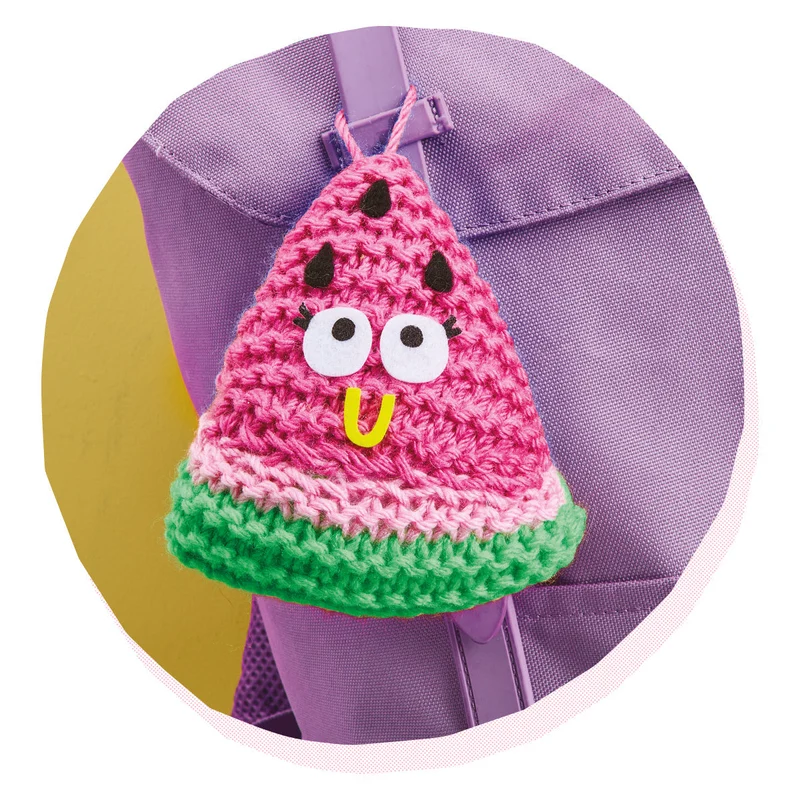 Bright Stripes Snack Knit Kit WaterMelonie Beginner Knitting Project