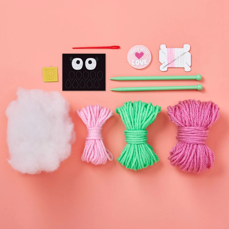 Bright Stripes Snack Knit Kit WaterMelonie Beginner Knitting Project