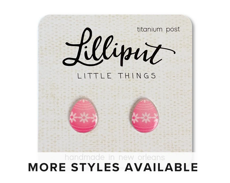 Easter Egg Stud Earrings Hypoallergenic Titanium Posts for Sensitive Ears