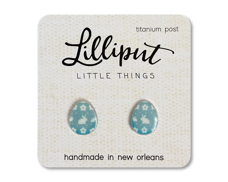 Easter Egg Stud Earrings Hypoallergenic Titanium Posts for Sensitive Ears
