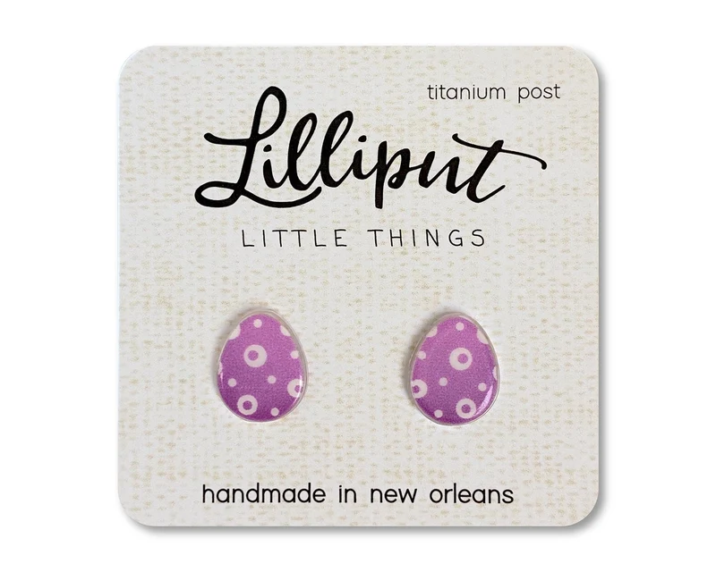 Easter Egg Stud Earrings Hypoallergenic Titanium Posts for Sensitive Ears