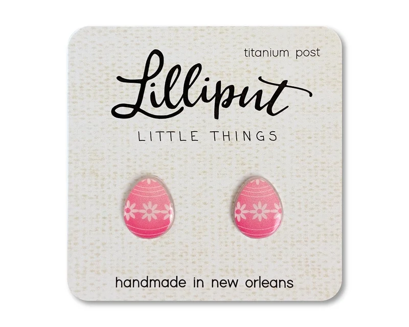 Easter Egg Stud Earrings Hypoallergenic Titanium Posts for Sensitive Ears