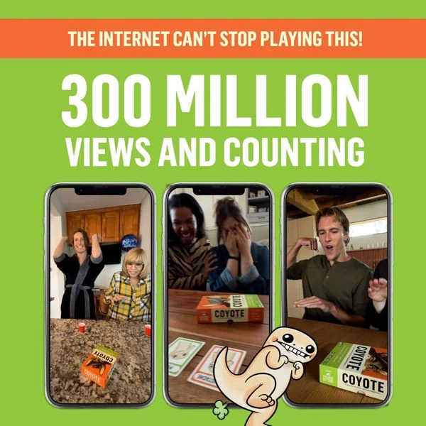 Exploding Kittens Coyote Card Game: Social Skills Development, 10-Minute Playtime, 3+ Players, Full Game