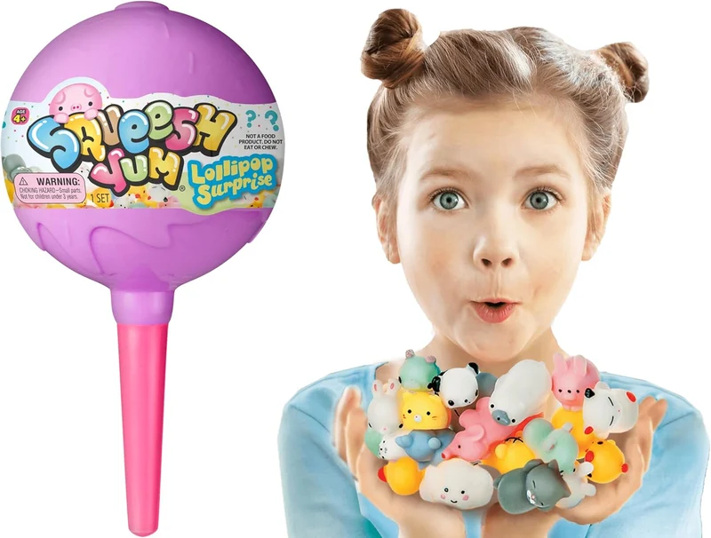 JA-RU Squeesh Yum Lollipop Surprise with 5 Mini Mochi Squishies