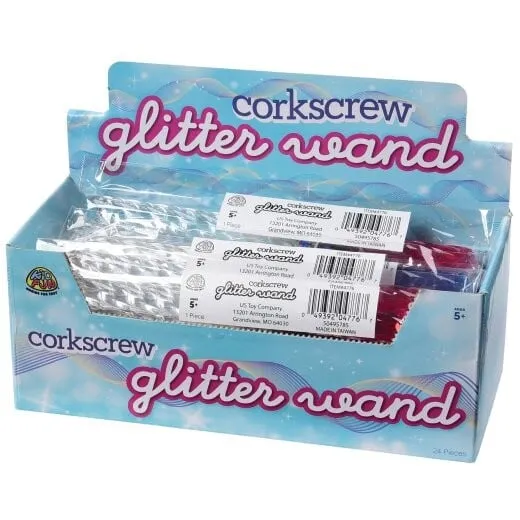 Corkscrew Glitter Wand 6.25 Inch Sensory Toy