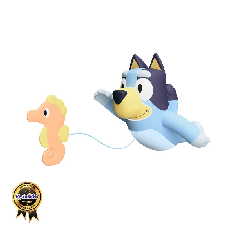 Toomies Swimming Bluey Bath Toy with Seahorse Pull String Action