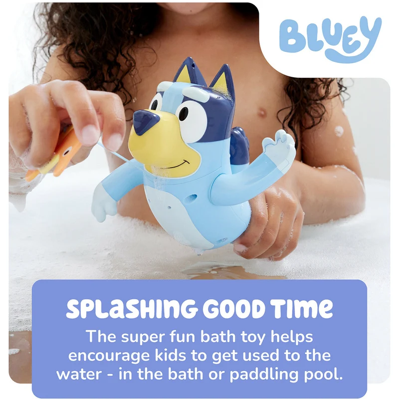 Toomies Swimming Bluey Bath Toy with Seahorse Pull String Action