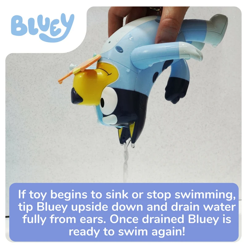 Toomies Swimming Bluey Bath Toy with Seahorse Pull String Action