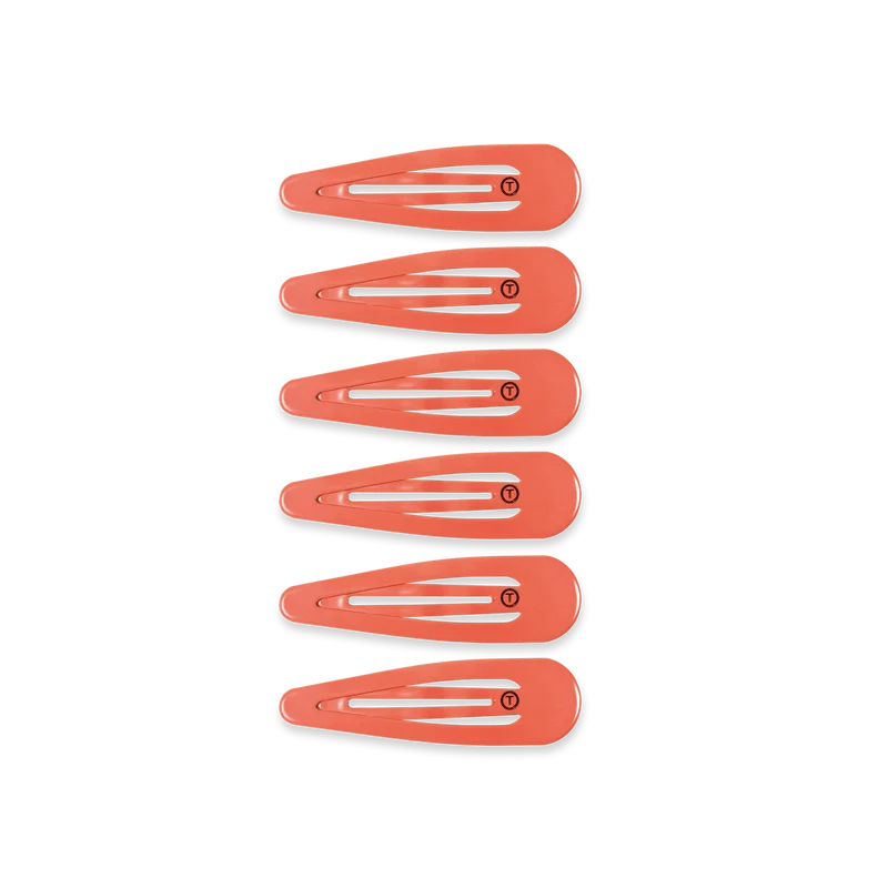 TELETIES Coral Craze Non-Slip Snap Hair Clips 6-Pack