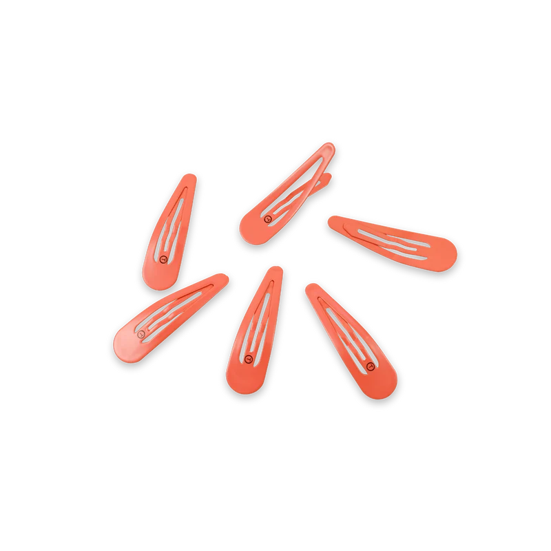 TELETIES Coral Craze Non-Slip Snap Hair Clips 6-Pack
