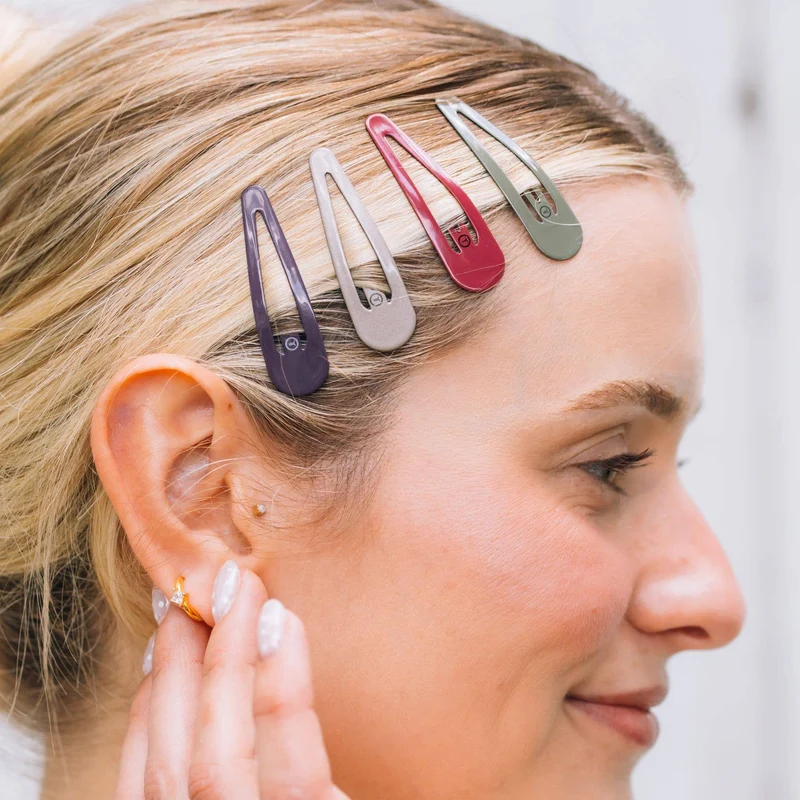 TELETIES Burgundy Wild Side No Snag Snap Hair Clips 6-Count