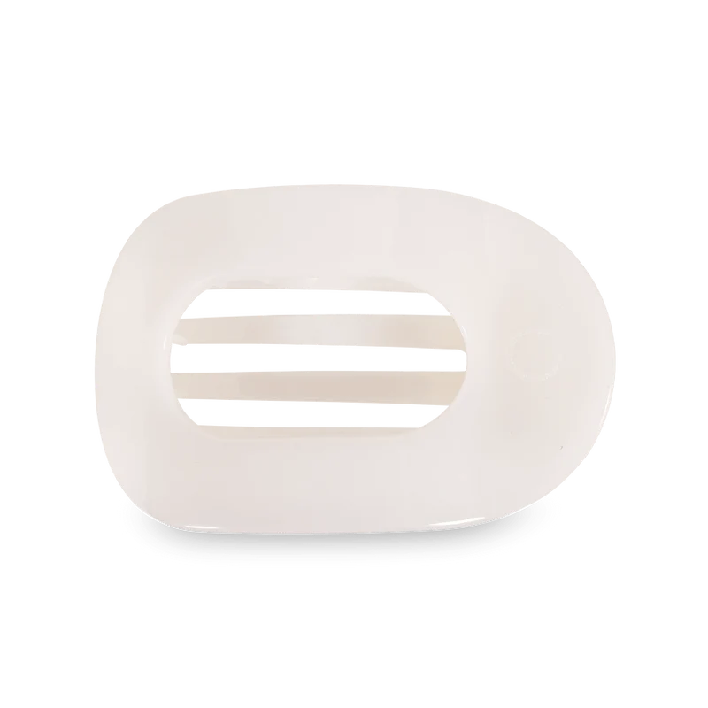 Coconut White Large Flat Round Hair Clip
