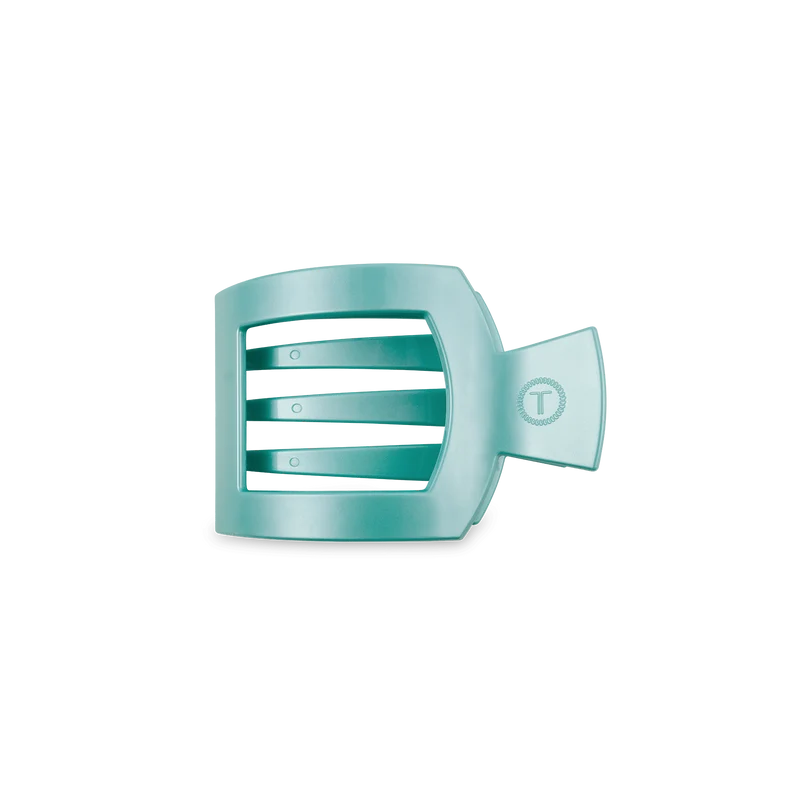 Teleties Totally Turquoise Large Flat Square Lay Flat Hair Clip