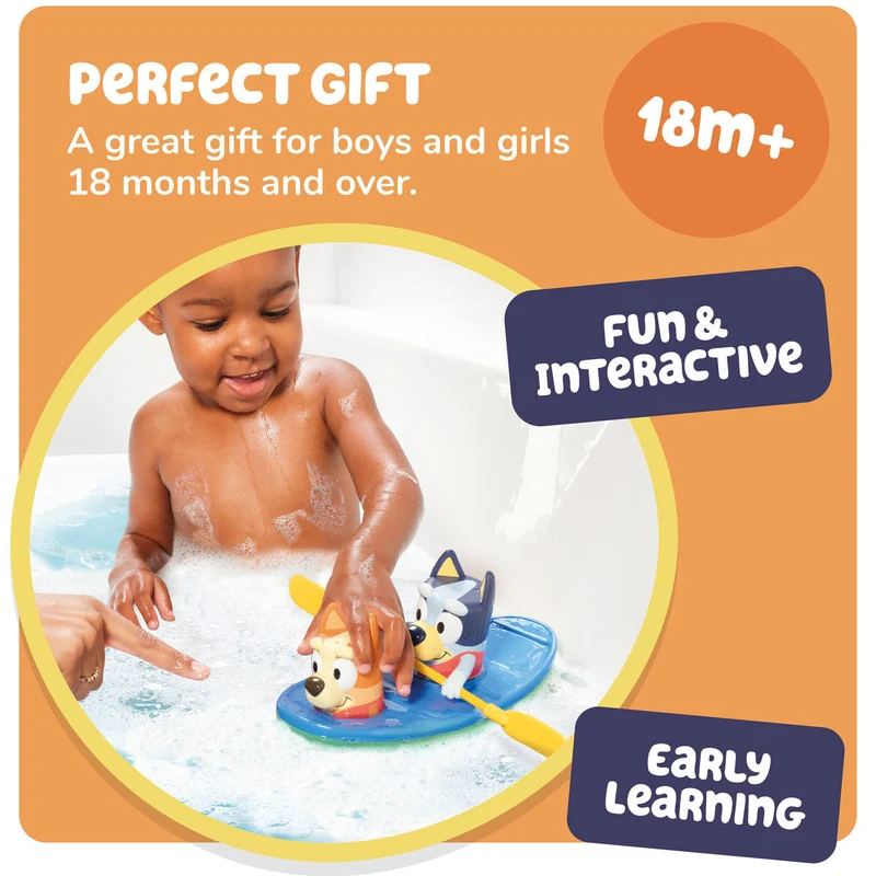 Toomies Bluey Pull and Go Canoe Bath Toy for Toddlers