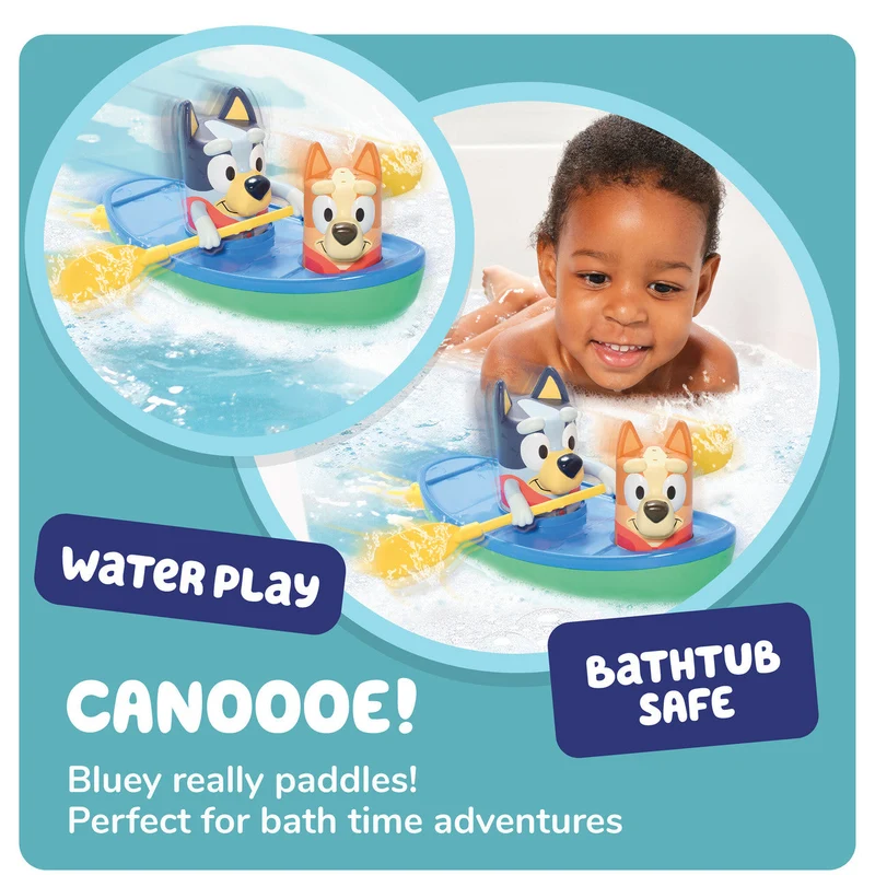 Toomies Bluey Pull and Go Canoe Bath Toy for Toddlers