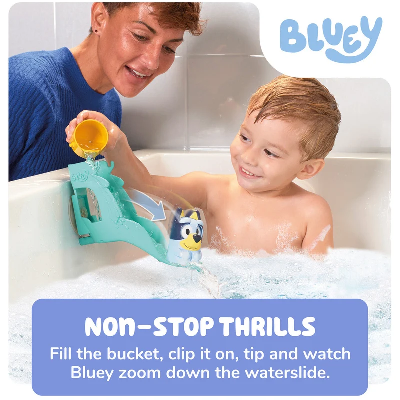 Bluey Toomies Waterslide Bath Toy with Pouring Bucket for Toddlers