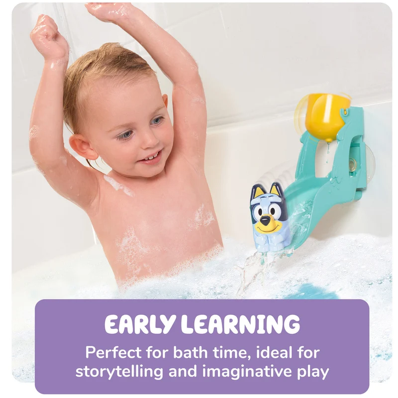 Bluey Toomies Waterslide Bath Toy with Pouring Bucket for Toddlers
