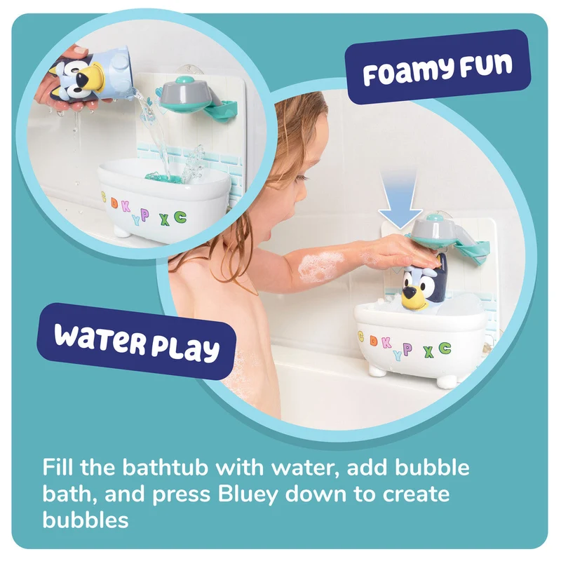 Toomies Shower and Scrub Bluey Interactive Bubble Bath Toddler Toy