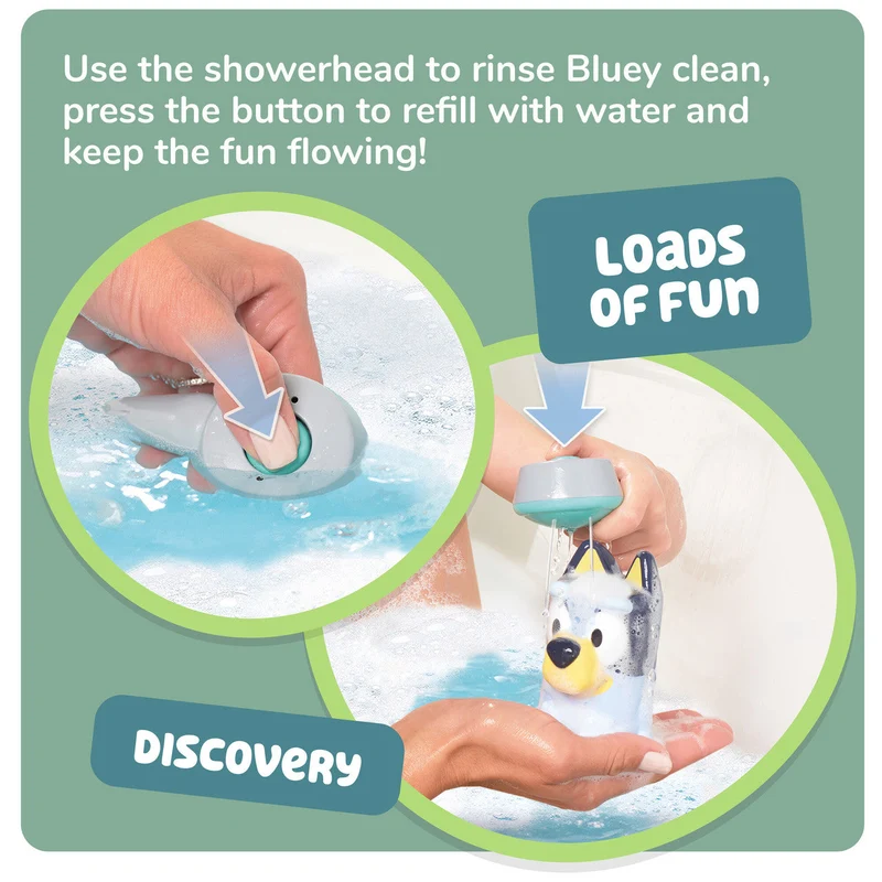 Toomies Shower and Scrub Bluey Interactive Bubble Bath Toddler Toy
