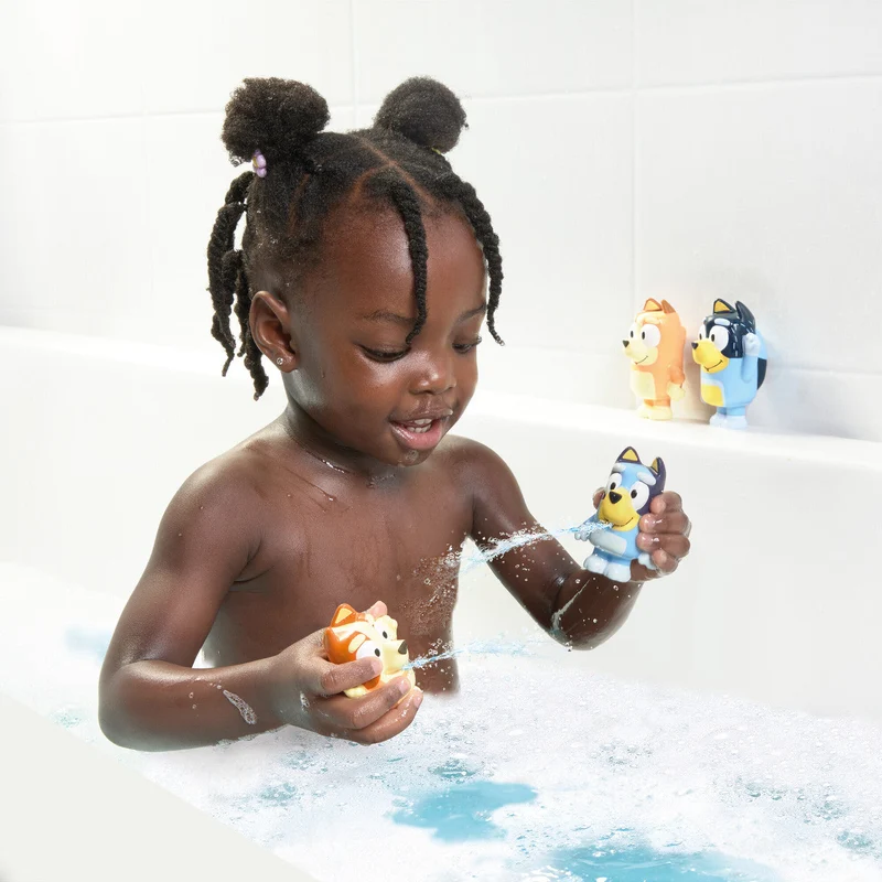 Toomies Bluey Family Bath Squirters 4-Pack Toddler Squirting Water Toys