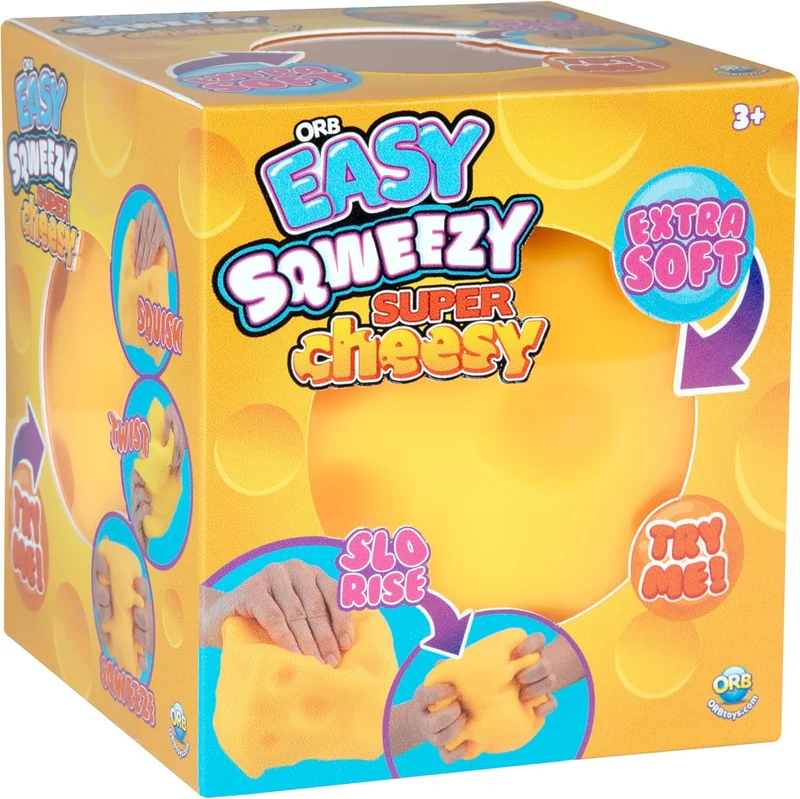 ORB Easy Sqweezy Super Cheesy Giant Slow Rising Fidget Toy Block
