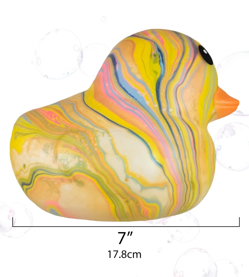 Pudgiez 6 Inch Squishy Marble Rubber Duck Large Fidget Toy