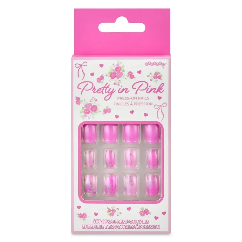 Iscream Pretty in Pink Easy Mess Free Press On Nail Set
