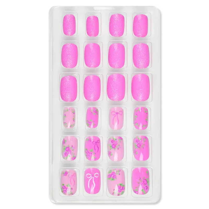Iscream Pretty in Pink Easy Mess Free Press On Nail Set