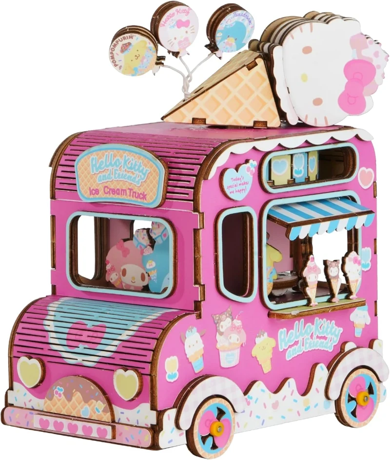 Hello Kitty Friends 3D Wooden Puzzle Music Box Ice Cream Truck