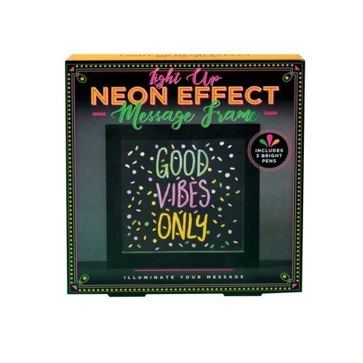 Light Up Neon Effect Message Frame with Colorful Marker Pens