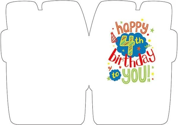 Birthday Note Card - 4th Birthday Foil