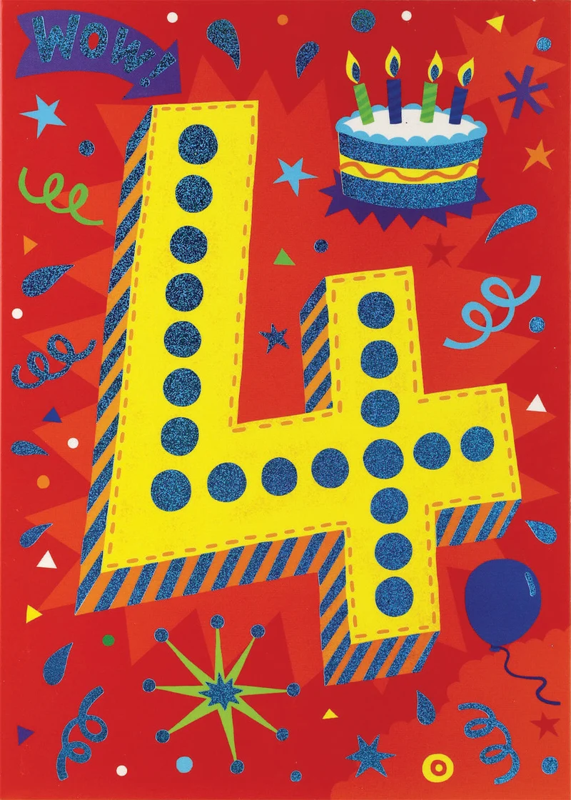 AGE-SPECIFIC: FOIL: 4 YEAR OLD CARD