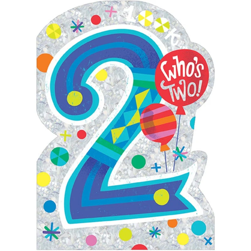 Paper House Age 2 Die-Cut Birthday Card with Holographic Foil