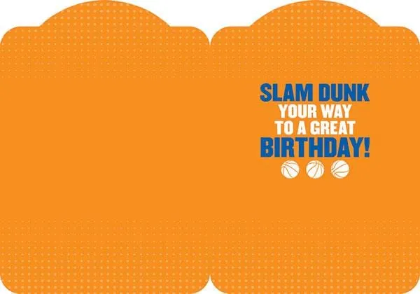 Basketball Foil Birthday Greeting Card with Silver Foil Accents