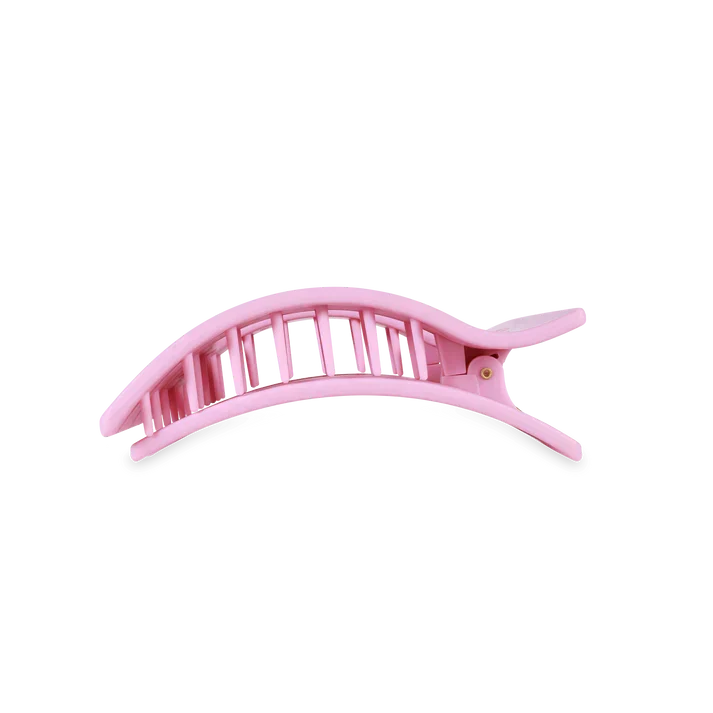 Teleties Merry Pinkmas Matte Pink Medium Flat Rectangle Hair Clip