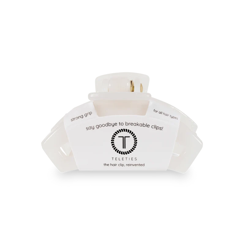 TELETIES Open Coconut White Tiny Claw Hair Clip for Kids