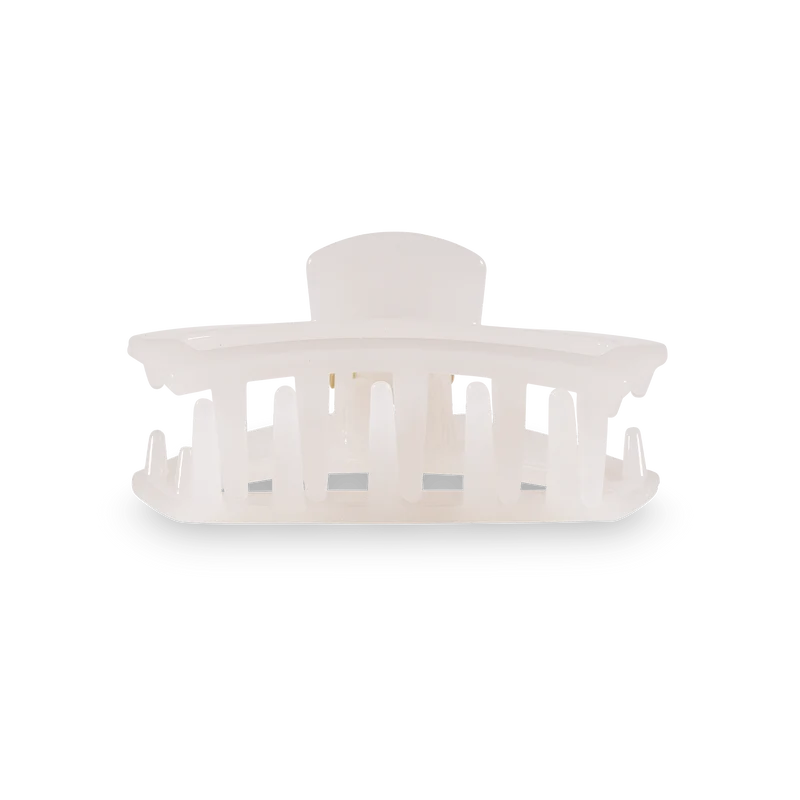 TELETIES Open Coconut White Tiny Claw Hair Clip for Kids