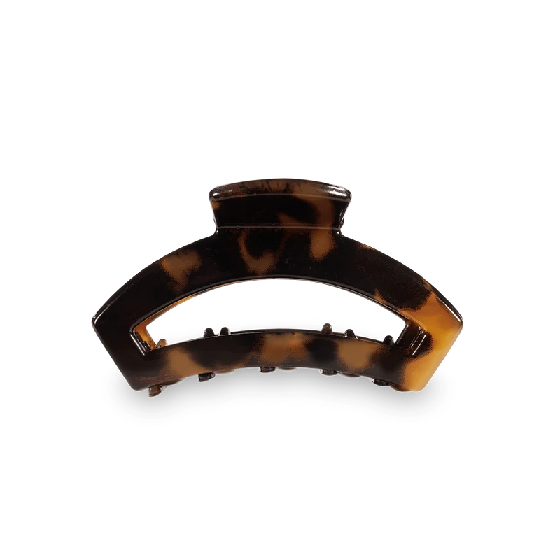 TELETIES Open Tortoise Tiny Claw Hair Clip for Thin Hair