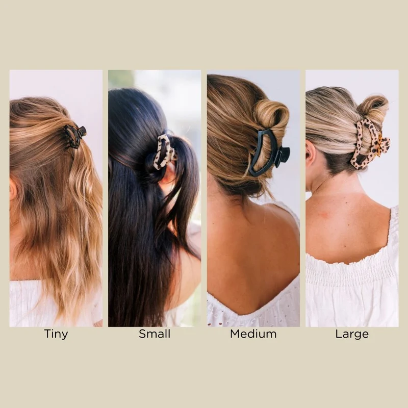 TELETIES Open Tortoise Tiny Claw Hair Clip for Thin Hair