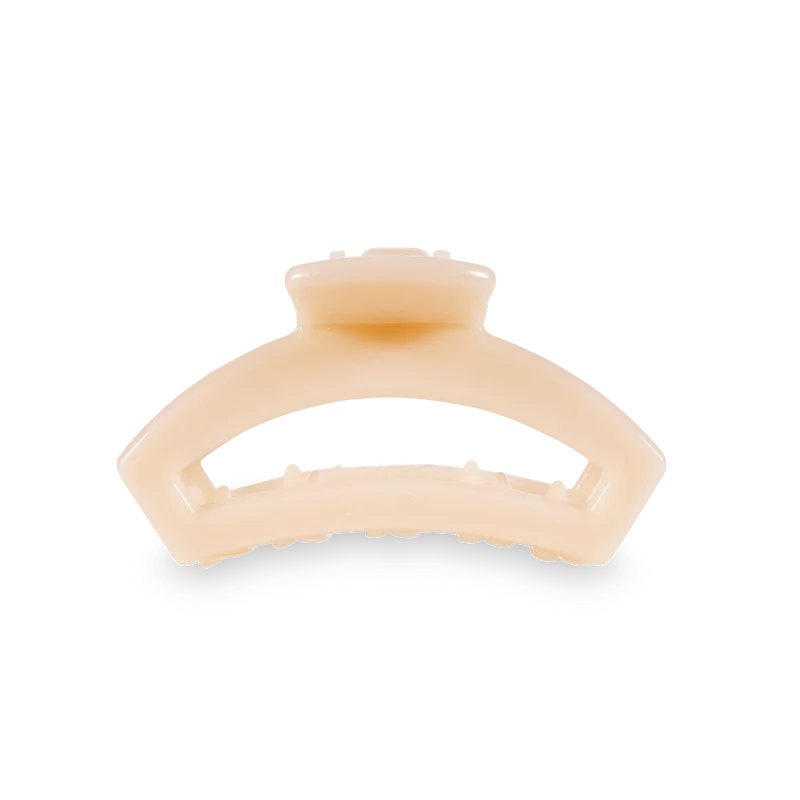 TELETIES Open Almond Beige Tiny Claw Hair Clip for Thin Hair