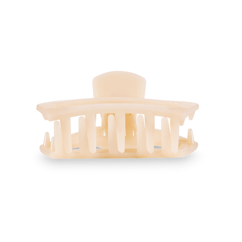 TELETIES Open Almond Beige Tiny Claw Hair Clip for Thin Hair