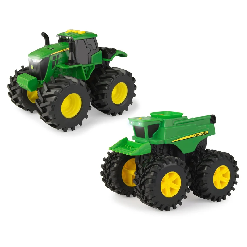 John Deere Monster Treads Lights and Sounds Tractor and Combine 2-Pack