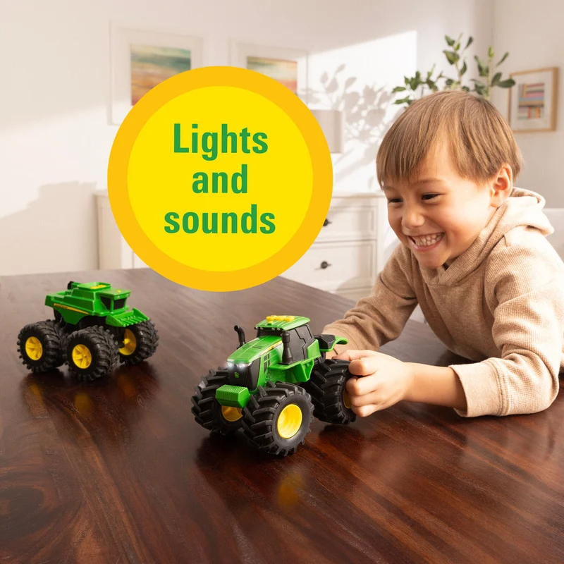 John Deere Monster Treads Lights and Sounds Tractor and Combine 2-Pack